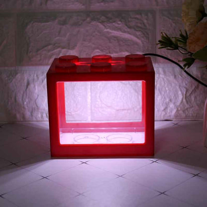 Mini USB Desktop Aquarium – Colorful LED Light Tank for Home & Office