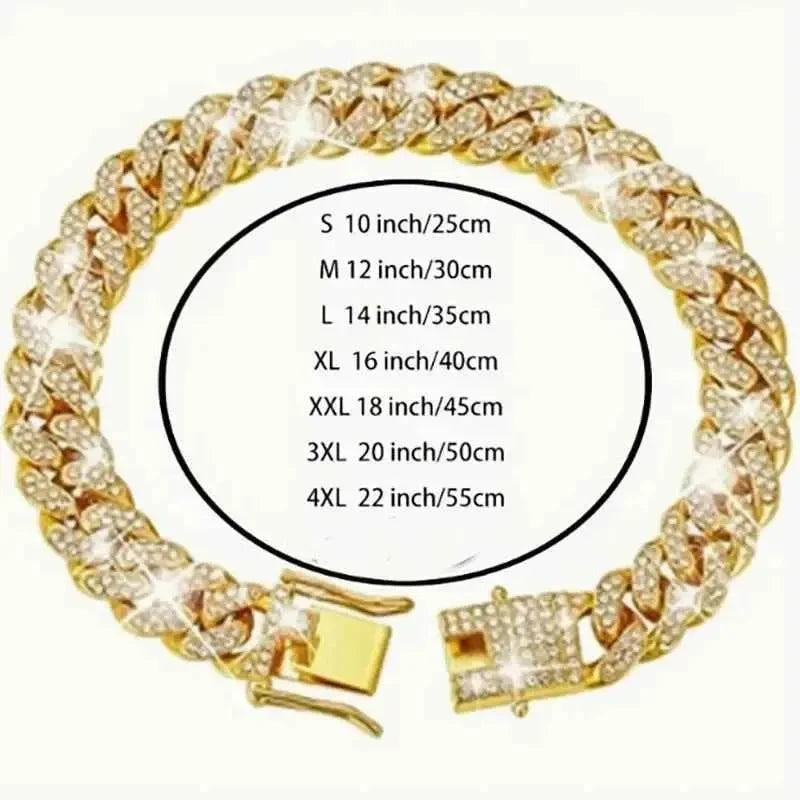 Bling Rhinestone Dog Necklace – Crystal Pet Collar with Secure Double Lock for Dogs & Cats - Needora