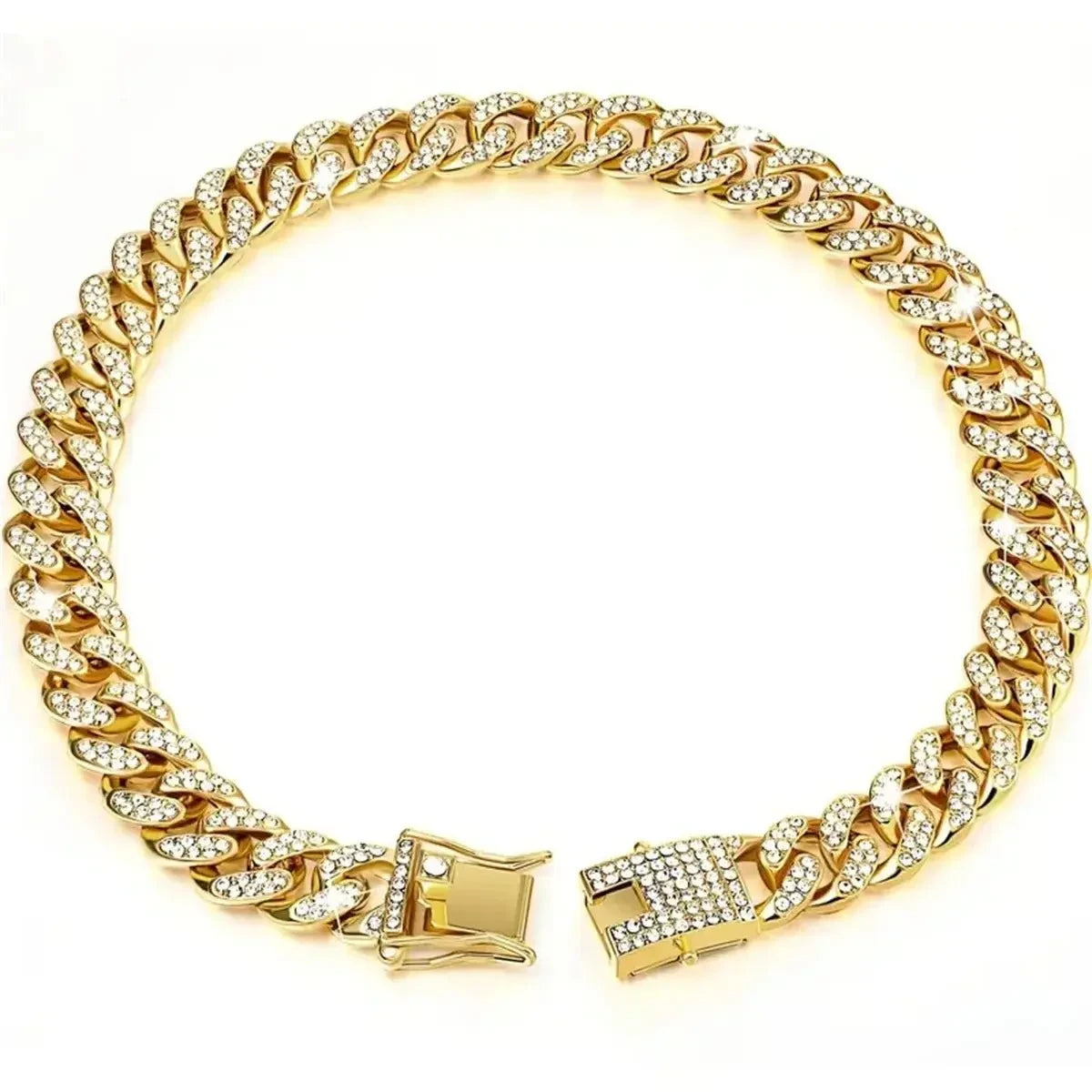 Bling Rhinestone Dog Necklace – Crystal Pet Collar with Secure Double Lock for Dogs & Cats - Needora