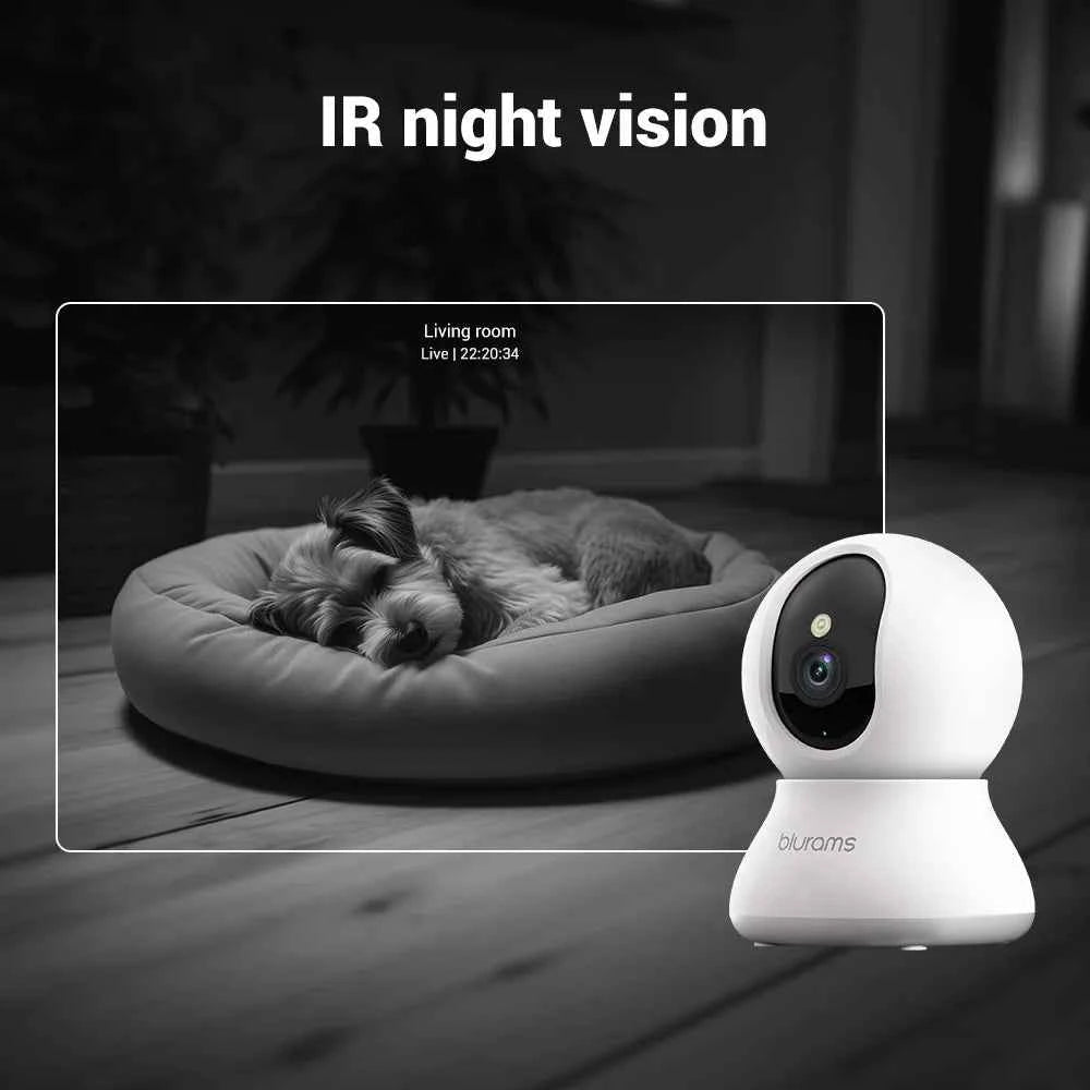 blurams Pet Camera 2K, 360° Indoor Security Camera, Dog Camera with Phone App, PTZ Cameras for Home Security Indoor, 2-Way Audio - Needora