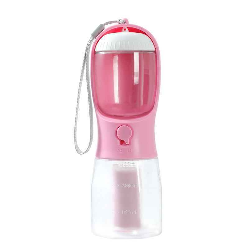 3‑in‑1 Dog Water Food Cup Portable Pet Bottle with Waste Bag Holder Travel