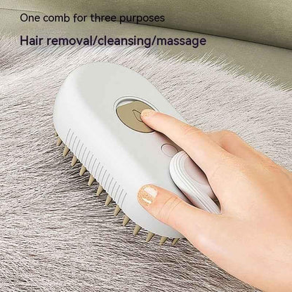 3‑in‑1 Cat Steam Brush Electric Pet Grooming Comb Hair Removal Massage Tool