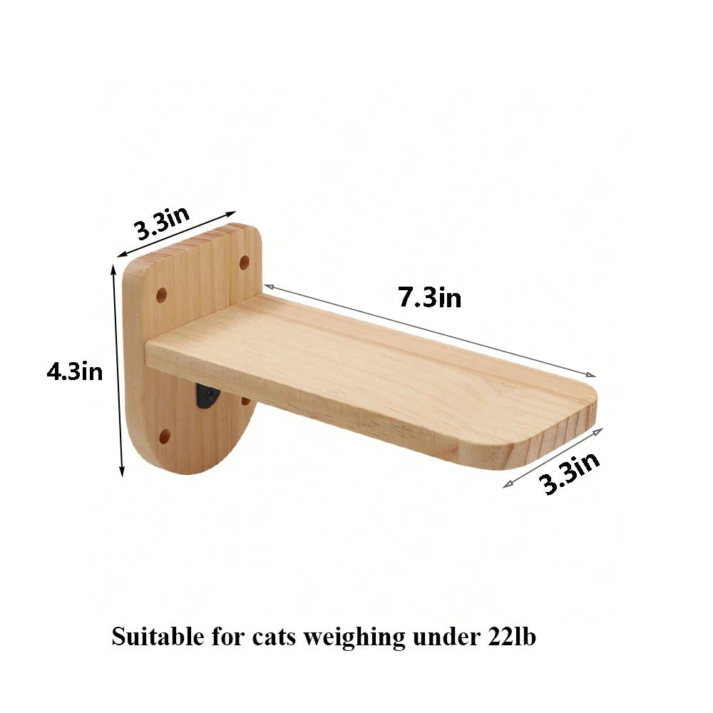 Cat Climbing Shelf Wall Mounted Four Step Stairway With Sisal Scratching Post For Cats Tree Tower Platform Jumping Pet Furniture - Needora