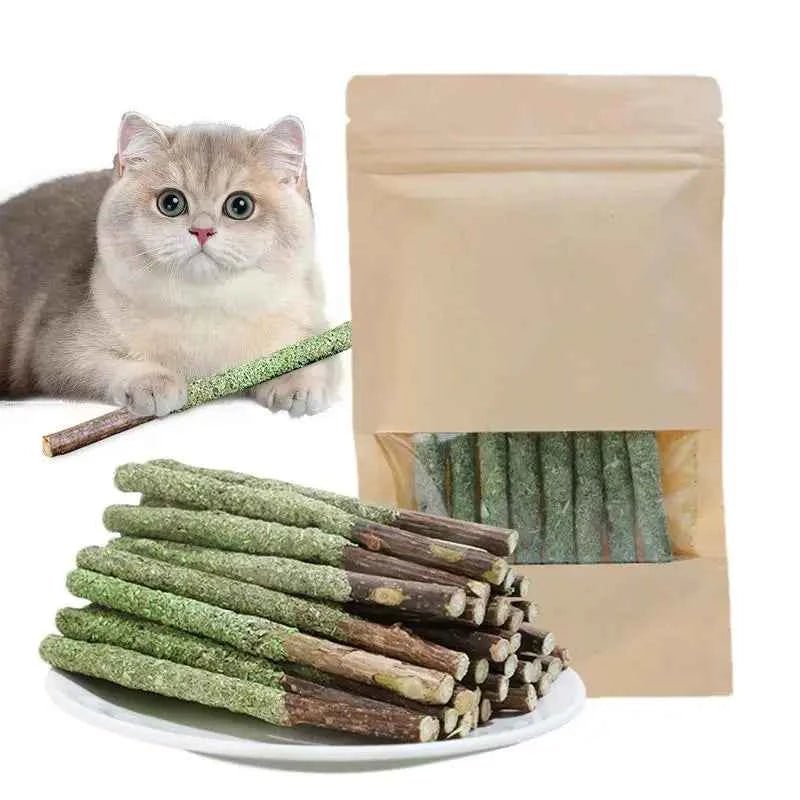 Cat Grass Sticks Indoor Cat Teething Grass Sticks Teething Stick Snacks For Cats Cat Grass Sticks For Hairball Removal - Needora