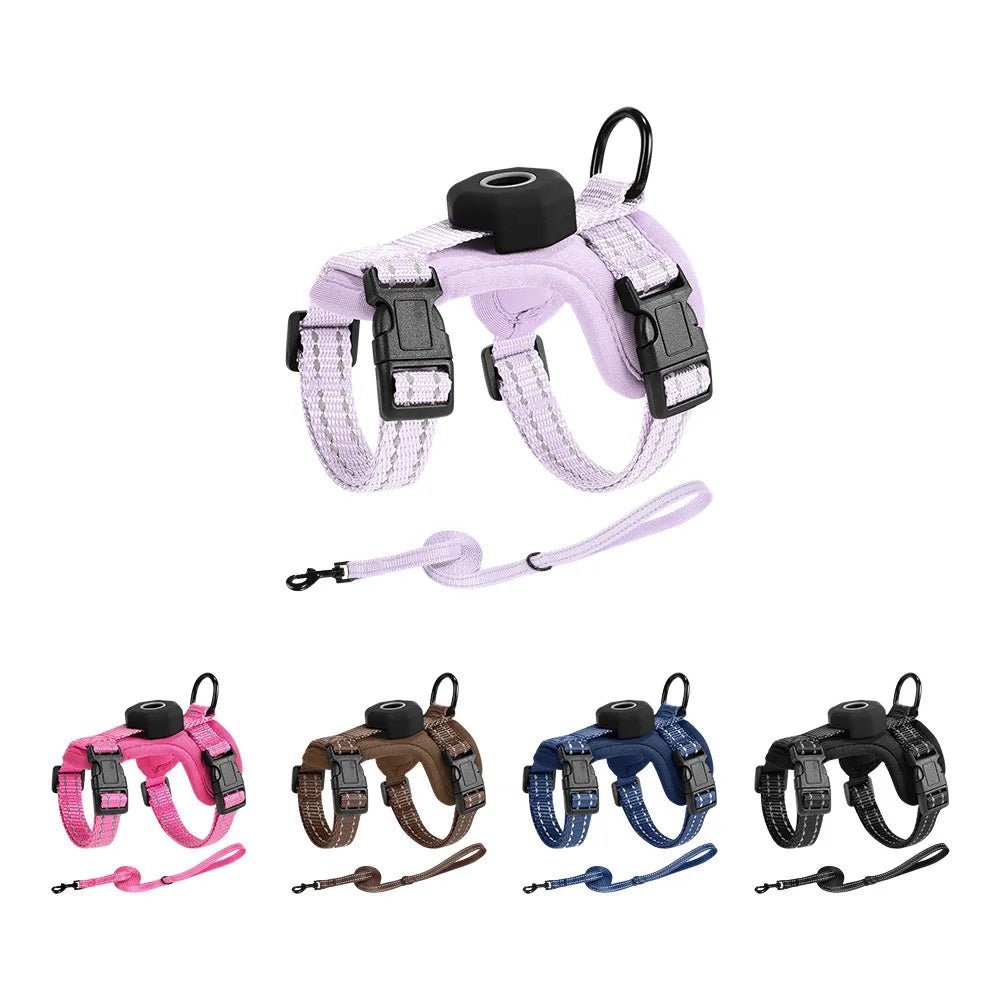 Cat Harness and Leash Set Escape-Proof Reflective Cat Vest with AirTag Holder Lightweight Adjustable Harness for Walking Outdoor - Needora