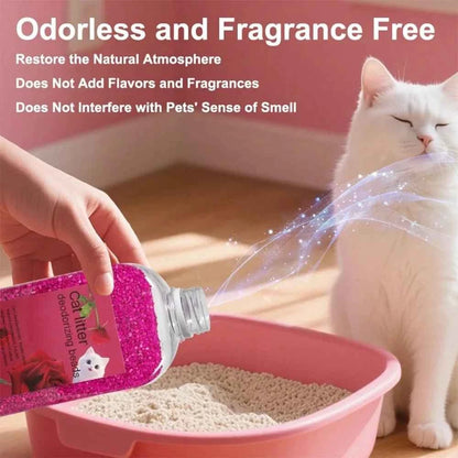 Cat Litter Deodorant Beads Odor Eliminator Non Toxic Safe for Cats Kittens Ready To Use Directly Pour Pet Litter Freshener