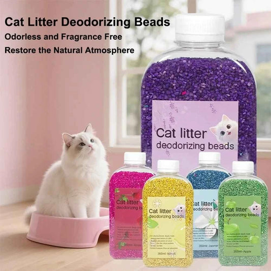 Cat Litter Deodorant Beads Odor Eliminator Non Toxic Safe for Cats Kittens Ready To Use Directly Pour Pet Litter Freshener