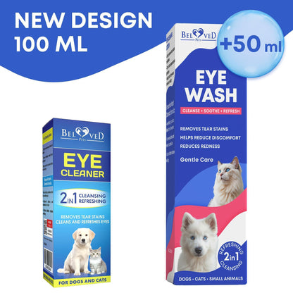 Cat & Dog Eye Wash Drops & Tear Stain Remover Cleaner  Eye Infection Treatment Helps Prevent Pink Eye Relief Allergies Symptoms Runny Dry Eyes   Safe for Small Animals (Eye Drops)