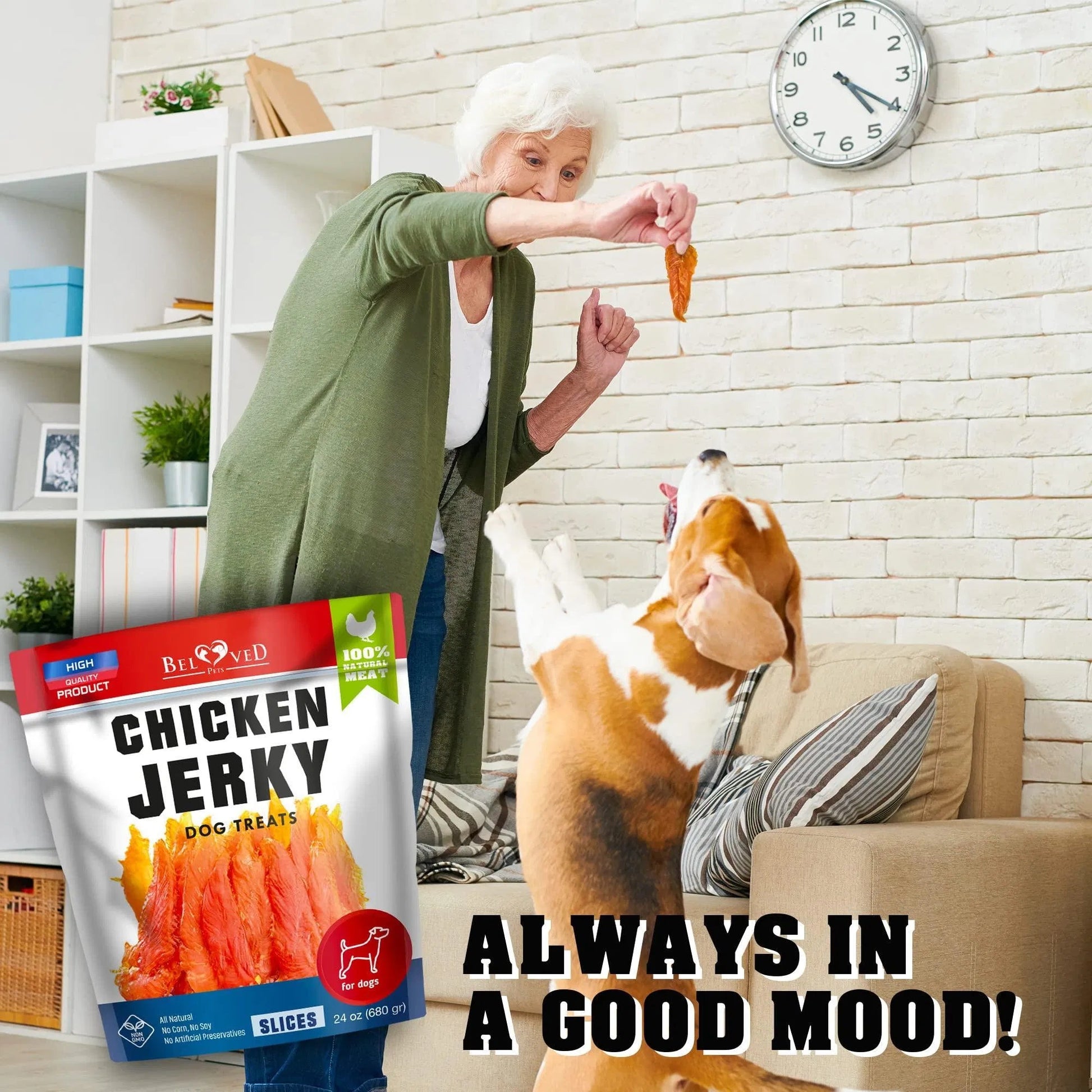 Chicken Jerky Dog Treats 1.5 Lb Human Grade Pet Snacks Grain Free Organic Meat All Natural High Protein Dried Strips Best Chews For Training Small & Large Dogs - Needora