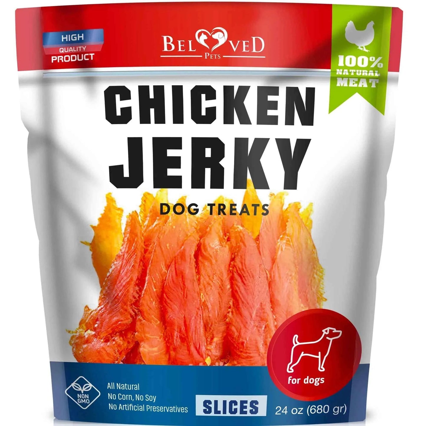 Chicken Jerky Dog Treats 1.5 Lb Human Grade Pet Snacks Grain Free Organic Meat All Natural High Protein Dried Strips Best Chews For Training Small & Large Dogs - Needora