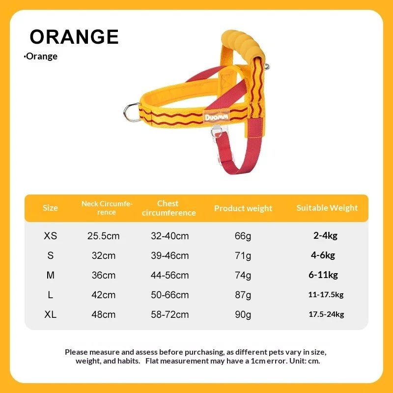 Colorful Dog Harness Leash Set No-Pull Step-in Dog Harness with Comfortable Foam Handle Adjustable Escape-Proof Pet Vest - Needora