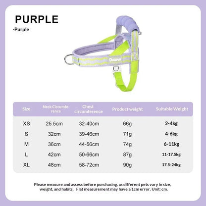 Colorful Dog Harness Leash Set No-Pull Step-in Dog Harness with Comfortable Foam Handle Adjustable Escape-Proof Pet Vest - Needora