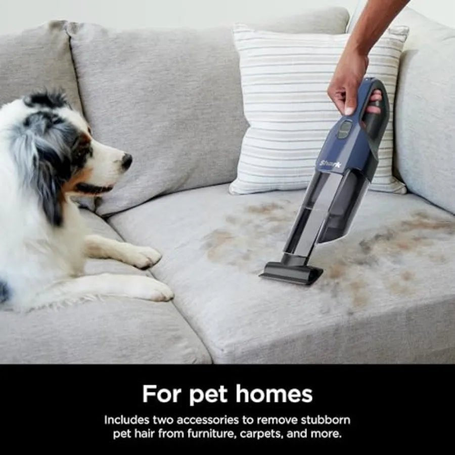 Cyclone PET Handheld Vacuum with 8" Crevice Tool HyperVelocity Suction Navy Blue/Grey CH701 - Needora