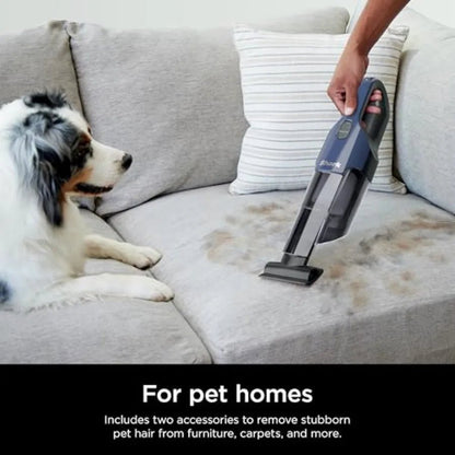 Cyclone PET Handheld Vacuum with 8" Crevice Tool HyperVelocity Suction Navy Blue/Grey CH701 - Needora