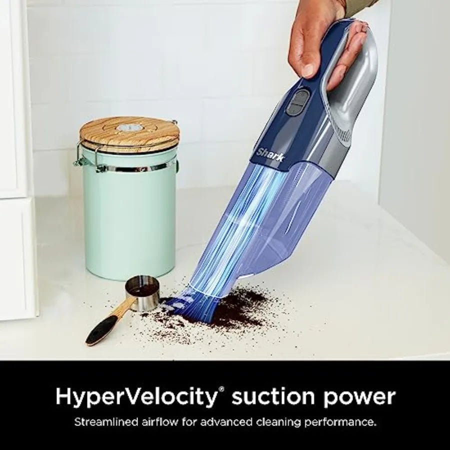Cyclone PET Handheld Vacuum with 8" Crevice Tool HyperVelocity Suction Navy Blue/Grey CH701 - Needora