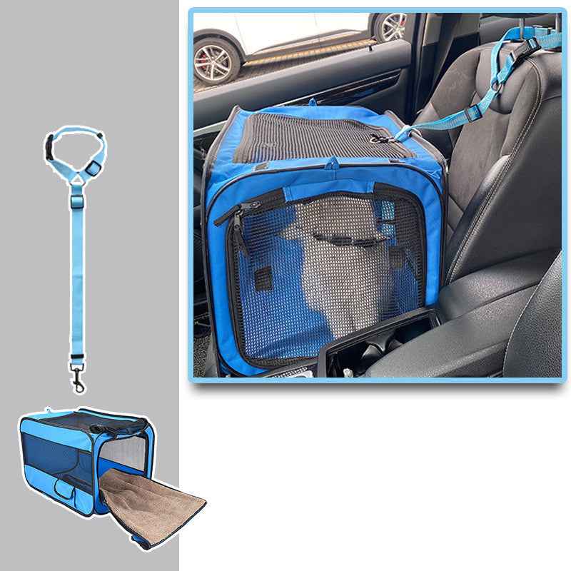 Pet Car Folding Cage – Soft‑Sided Travel Kennel for Cats & Dogs