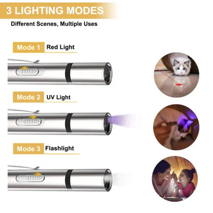 7‑in‑1 Rechargeable Cat Laser Toy with Patterns & Flashlight