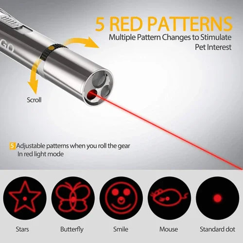 7‑in‑1 Rechargeable Cat Laser Toy with Patterns & Flashlight