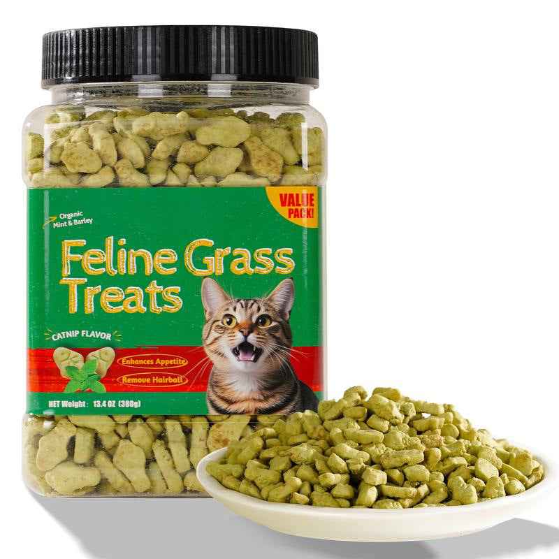 Feline Grass Treats – Organic Mint & Barley, Catnip Flavor