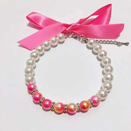 Diamond Pearl Dog Necklace – size reference view