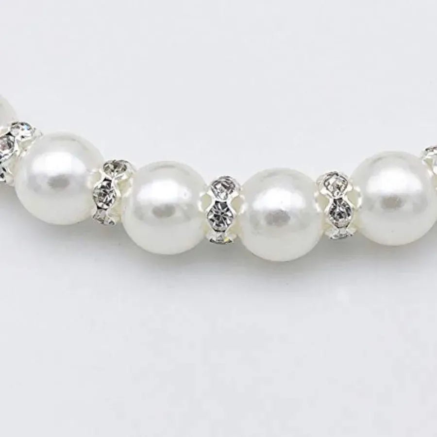 Diamond Pearl Dog Necklace – side view