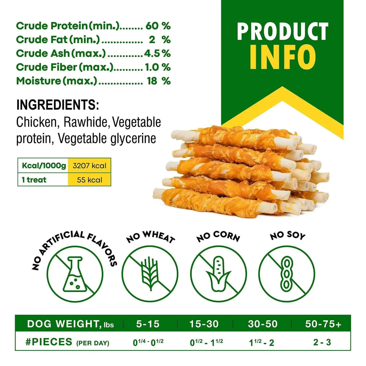 Dog Sticks Wrapped With Chicken & Pet Natural Chew Treats Grain Free Organic Meat & Human Grade Dried Snacks In Bulk For Training Small & Large Dogs - Needora