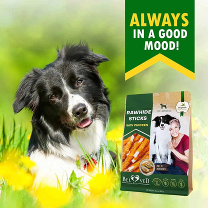 Dog Sticks Wrapped With Chicken & Pet Natural Chew Treats Grain Free Organic Meat & Human Grade Dried Snacks In Bulk For Training Small & Large Dogs - Needora
