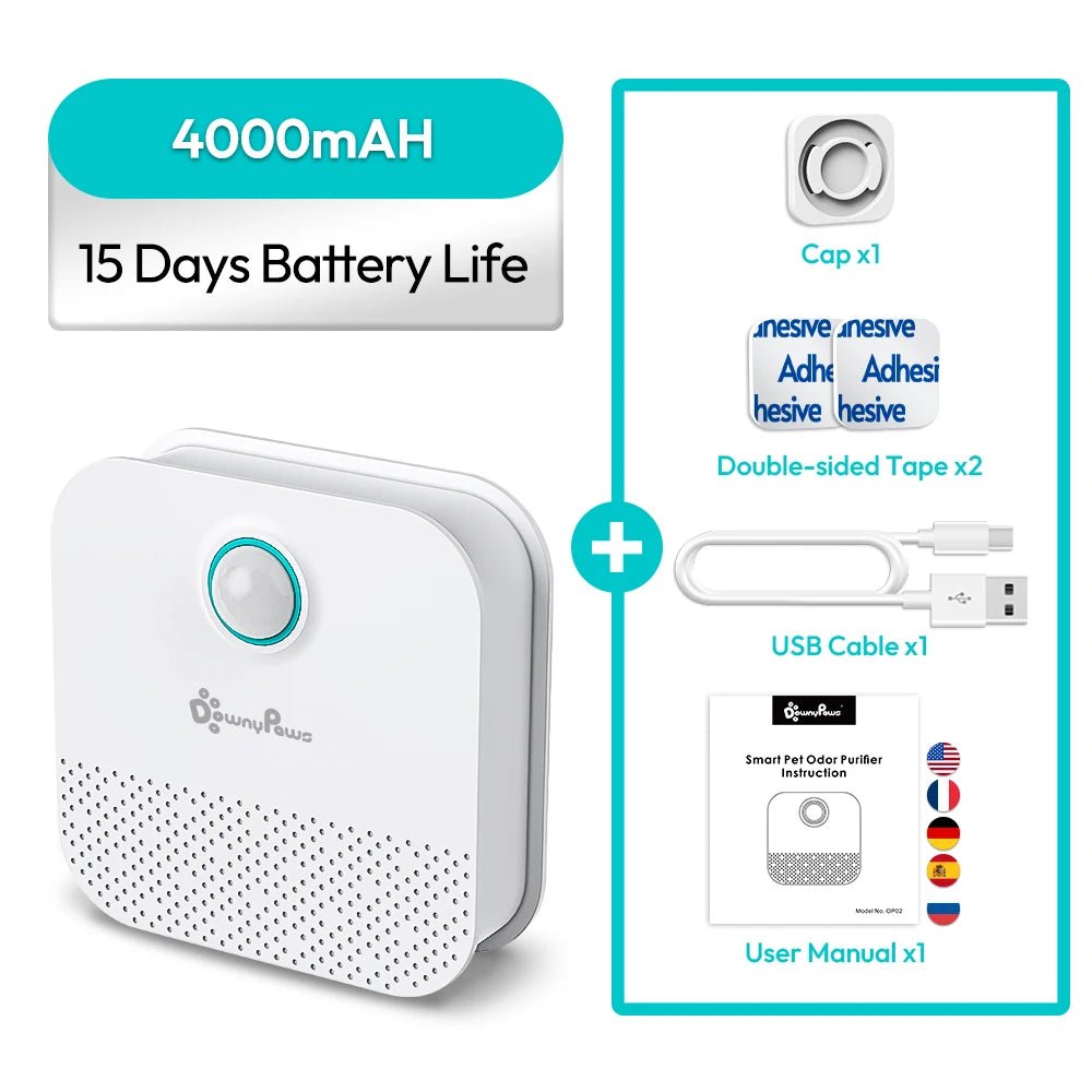 DownyPaws 4000mAh Smart Cat Odor Purifier For Cat Litter Box Deodorizer Pet Toilet Air Purifier Dog Cat Litter Deodorant - Needora