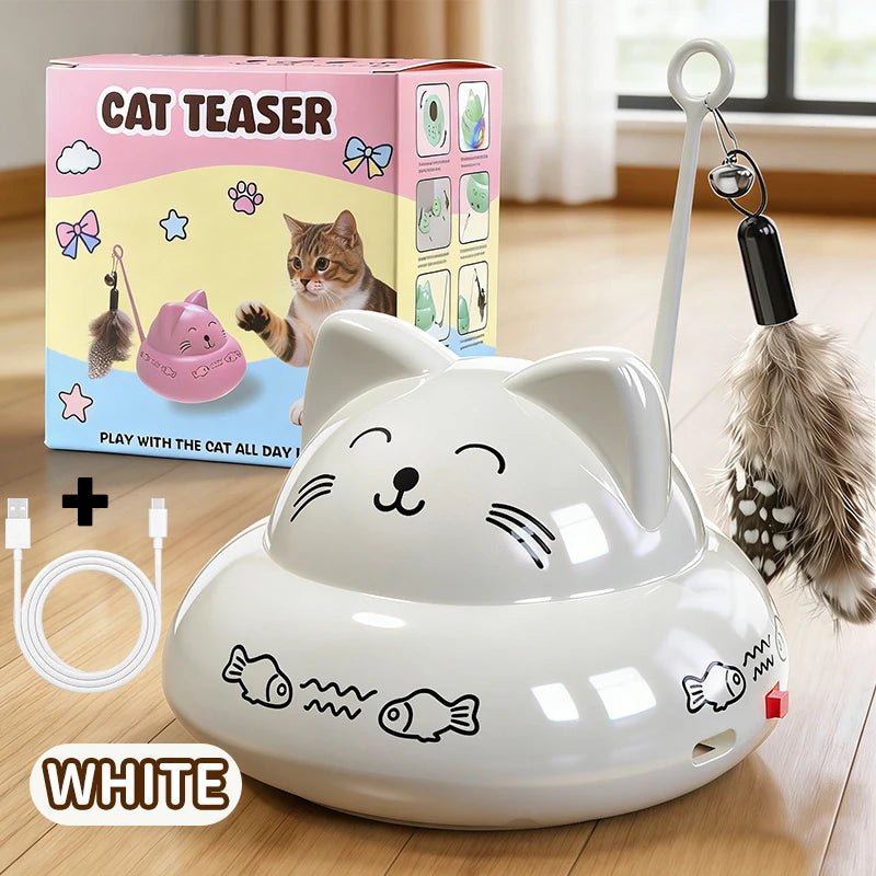Dynamic Music Interactive Cat Toy Car, 360° Rotating Automatic Cat Toy Ball with Colorful Slow-Flash LED Lights, Pet Toy - Needora