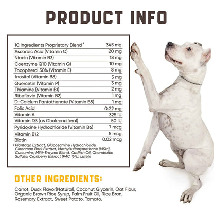 20in1 Dog Multivitamin Supplements  Immunity, Digestion, Joint and Heart Health Support  Natural Dog Vitamins with Biotin, Msm, Cranberry, Glucosamine for Dogs  180 Chews