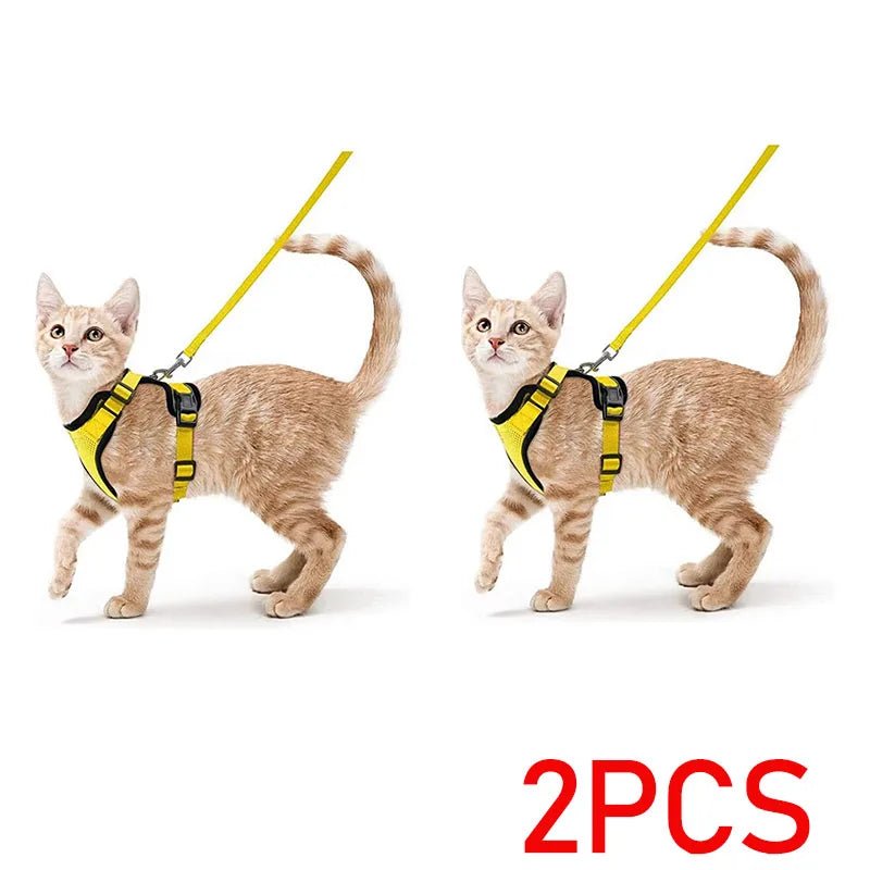Easy Control Escape Proof Cat Harness and Leash - Soft Adjustable Vest Harnesses for Walking Cats MXQQY01 - Needora