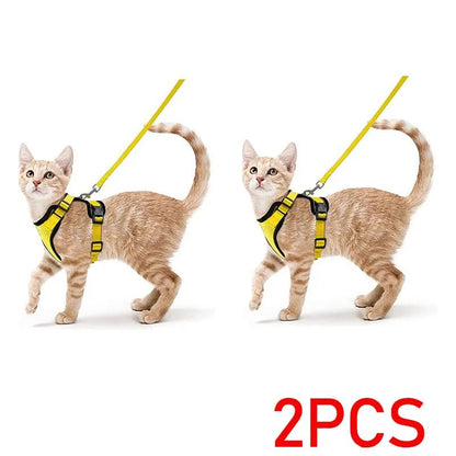 Easy Control Escape Proof Cat Harness and Leash - Soft Adjustable Vest Harnesses for Walking Cats MXQQY01 - Needora