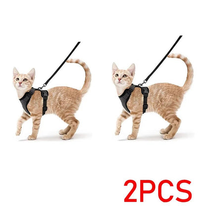 Easy Control Escape Proof Cat Harness and Leash - Soft Adjustable Vest Harnesses for Walking Cats MXQQY01 - Needora