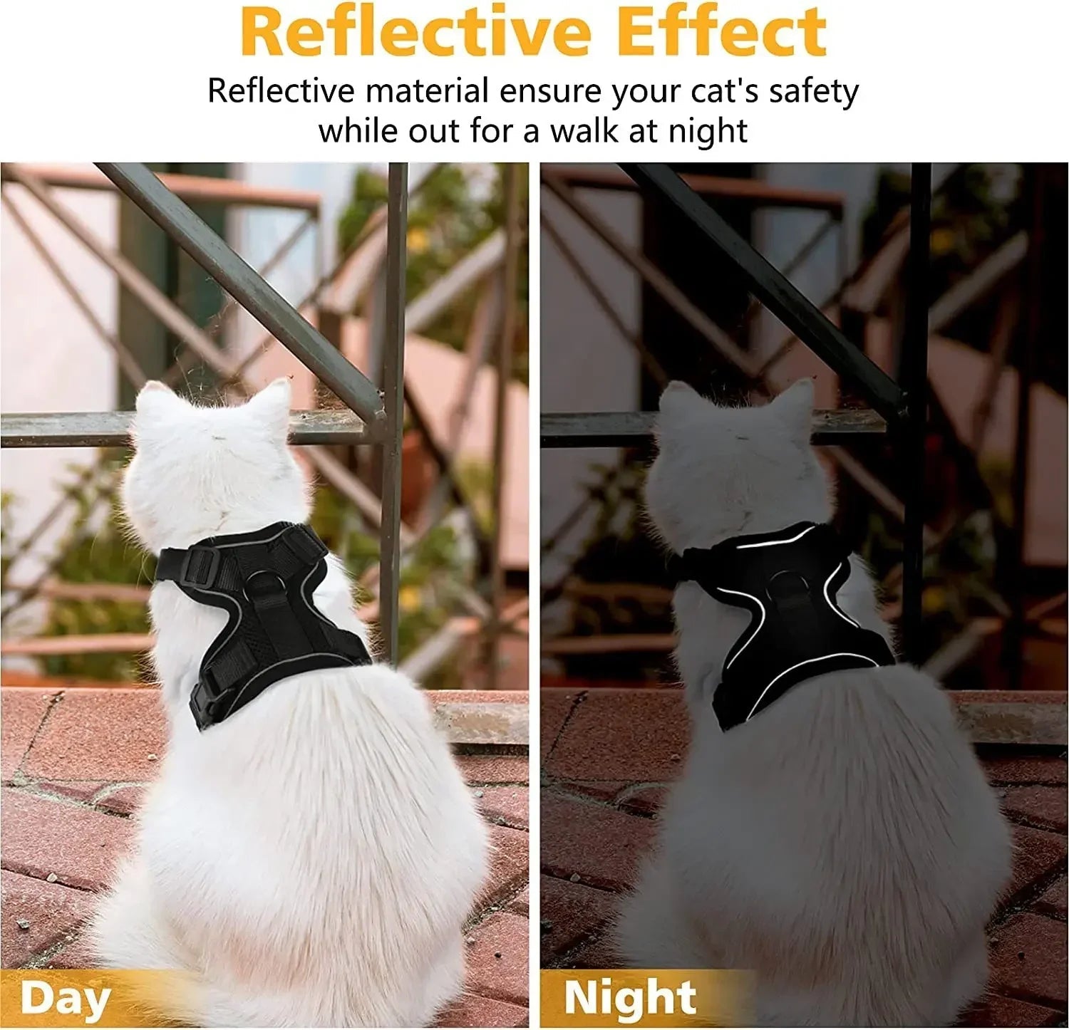 Easy Control Escape Proof Cat Harness and Leash - Soft Adjustable Vest Harnesses for Walking Cats MXQQY01 - Needora