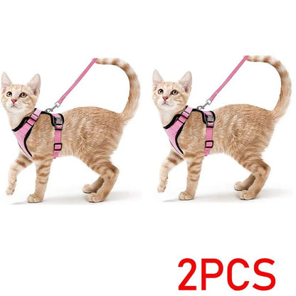 Easy Control Escape Proof Cat Harness and Leash - Soft Adjustable Vest Harnesses for Walking Cats MXQQY01 - Needora