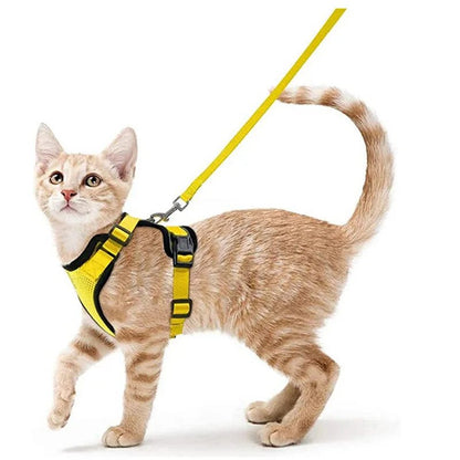Easy Control Escape Proof Cat Harness and Leash - Soft Adjustable Vest Harnesses for Walking Cats MXQQY01 - Needora