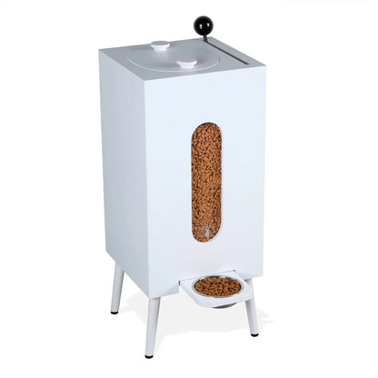 Elevated Wooden Cat Feeder Stand – size reference view