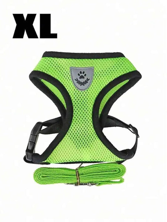 Escape-Proof Adjustable Harness & Leash Set, Breathable Mesh Collar For Small Dogs & Cats, No-Pull Pet Walking Vest - Needora