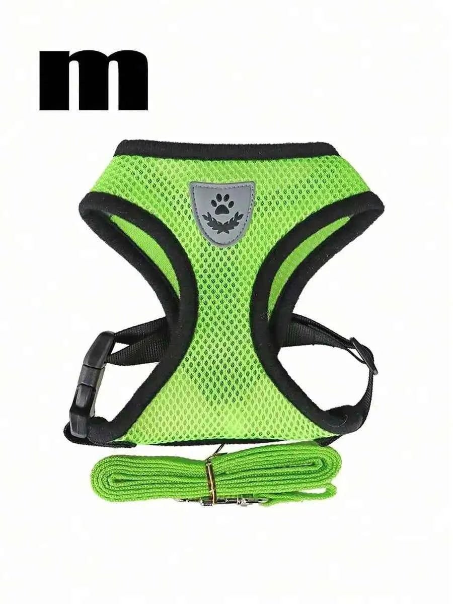Escape-Proof Adjustable Harness & Leash Set, Breathable Mesh Collar For Small Dogs & Cats, No-Pull Pet Walking Vest - Needora