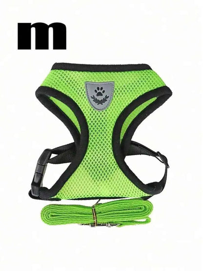 Escape-Proof Adjustable Harness & Leash Set, Breathable Mesh Collar For Small Dogs & Cats, No-Pull Pet Walking Vest - Needora
