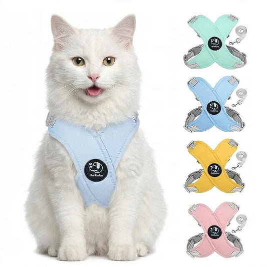 Escape Proof Cat Harness Vest with Leash Soft Padded Kitten Puppy Chest Strap for Indoor Outdoor Safety Reflective Pet Harness - Needora