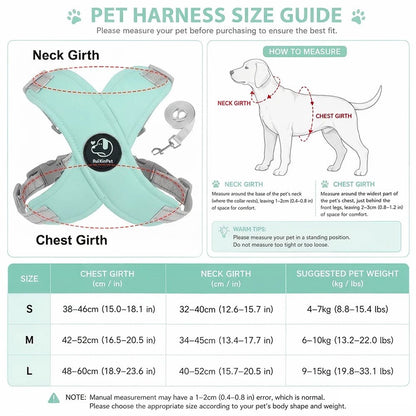 Escape Proof Cat Harness Vest with Leash Soft Padded Kitten Puppy Chest Strap for Indoor Outdoor Safety Reflective Pet Harness - Needora