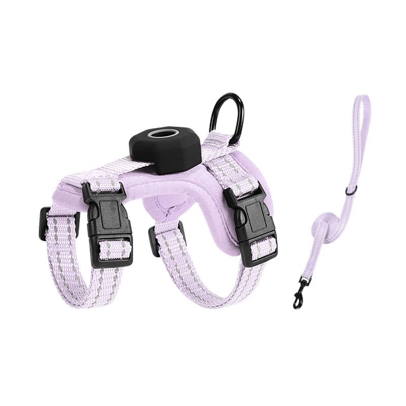 Escape-Proof Cat Harness with AirTag Holder Lightweight Reflective Adjustable Kitten Vest Harness for Outdoor Walking Active Cat - Needora