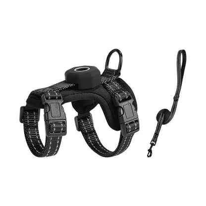 Escape-Proof Cat Harness with AirTag Holder Lightweight Reflective Adjustable Kitten Vest Harness for Outdoor Walking Active Cat - Needora