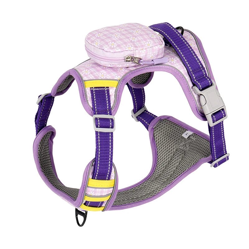 Escape Proof Dog Harness with Backpack, , Reflective Harness Vest with Padded Handle for Medium Dogs Walking, Training, and Runn - Needora