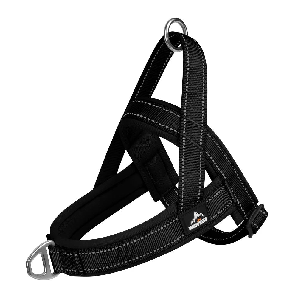 Escape-Proof No-Pull Dog Harness for Large Dogs, Heavy-Duty Front Clip Harness with Padded Chest, Reflective Strips for Safe Nig - Needora
