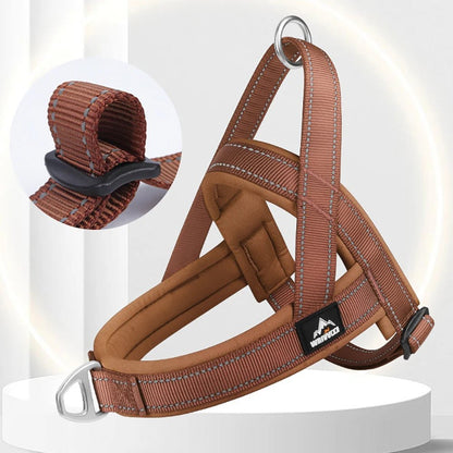 Escape-Proof No-Pull Dog Harness for Large Dogs, Heavy-Duty Front Clip Harness with Padded Chest, Reflective Strips for Safe Nig - Needora