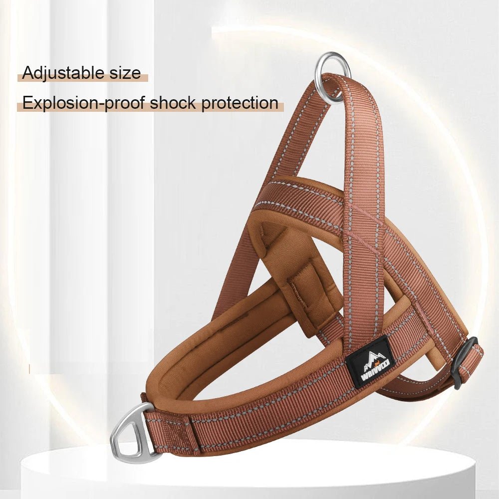 Escape-Proof No-Pull Dog Harness for Large Dogs, Heavy-Duty Front Clip Harness with Padded Chest, Reflective Strips for Safe Nig - Needora