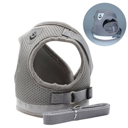 Escape Proof Reflective Cat Harness and Leash Set Adjustable Soft Mesh Pet Vest Harness for Puppy Kitten Outdoor Walking - Needora