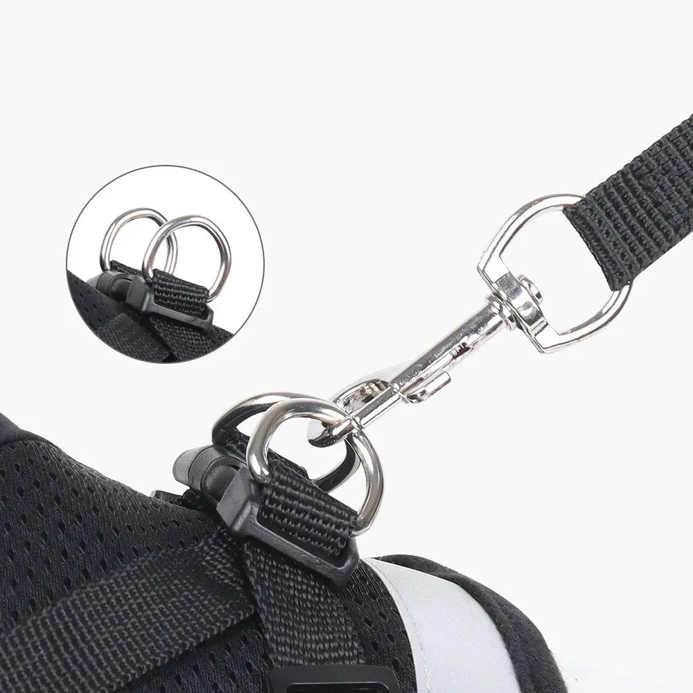Escape Proof Reflective Cat Harness and Leash Set Adjustable Soft Mesh Pet Vest Harness for Puppy Kitten Outdoor Walking - Needora